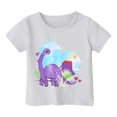 thumbnail image 1 of FhsagQ le 7 Juillet Garçon et Fille Mode Décontractée Imprimé Col Rond Ample Manche Courte T-Shirt Haut Tout-Petit Fille Printemps le 7 Juillet T-Shirts 5T-6T Chemises Fille Taille 14-16 T-Shirts Blanc 6-7 Ans, 1 of 3