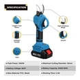 thumbnail image 4 of 1500W Cordless Electric Pruning Shears Rechargeable Tree Branch Pruner 30mm Garden Clippers Power Tool 2 Battery ,High Efficiency, 4 of 10