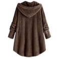 thumbnail image 2 of Winter Coat Sweatshirt for Women Plush Solid Button Long Sleeve, 2 of 8
