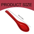 thumbnail image 3 of Asian Soup Spoons, Chinese Soup Spoons, Rice Spoons, Chinese Won Ton Soup Spoon For soba, pho, ramen, Noodle, Korean Style Large Spoon with Long Handle, Hook Style, Red and Black Plastic Spoons, 3 of 8
