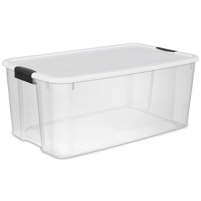 Sterilite 116 Quart Ultra Latching Clear Plastic Storage Tote Container, 16 Pack