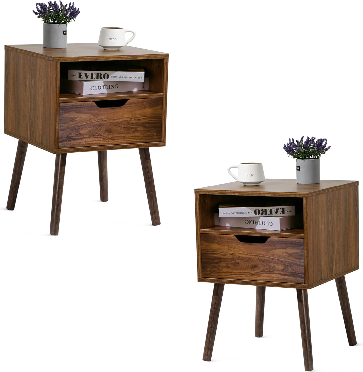 Rustic Nightstand End Table W Drawer Living Room Bedroom
