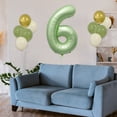 thumbnail image 4 of XYAIYT Set of Aluminum Foil Digital Balloons Holiday Birthday Party Decoration with Number Regular Balloons,Includes Ribbon Straw for Customizable Party Arrangements Celebrations,Green, 4 of 7