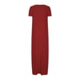 thumbnail image 4 of Cinvoph Robe Maxi Décontractée d'Été pour Femmes Grande Taille, Col Rond, Manches Courtes, Coupe Ample, Robe de Plage pour Vacances, 4 of 5