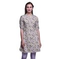 thumbnail image 1 of Bimba Kurti à Manches Retroussables pour Femmes, Col Mandarin Imprimé, Hauts de Kurti Courts, 1 of 6