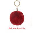 thumbnail image 3 of Fuzzy Ball Keychain Supple Comfortable Lovely Key Rings Adorable Practical Key Chains Women for Children Adults Elderly Students Wine Red 4cm, 3 of 7