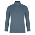 thumbnail image 3 of Pisexur Chandails Hommes Doux et Confortables Chandails d'Automne Hommes Chandail à Manches Longues Col Roulé Tricot Chandail de Base Chaud Chandail Uni Bleu,4TG, 3 of 6