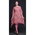 thumbnail image 3 of Bimba Kurtas pour Femmes à Imprimé Ethnique Asymétrique avec Boutons Roses et Fleurs de Magnolia, Hauts d'Été pour Femmes XSmall, 3 of 6