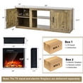 thumbnail image 4 of Costway Meuble Télé avec Foyer de 58 Pouces Console de Divertissement avec Foyer Électrique de 18 Pouces Naturel, 4 of 10