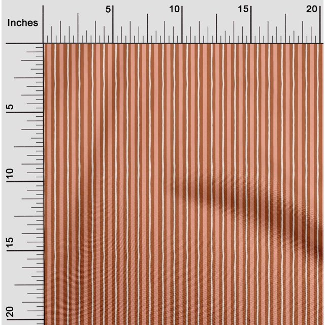oneOone Popeline de Coton Brun Rouille Tissu à Rayures Bloc Matière de Robe Tissu Imprimé Tissu au Mètre 42 Pouces de Large