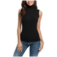 thumbnail image 1 of tarylea Womens Sleeveless Tops Plus Size High Neck Tank Tops Slim Fitted Undershirt Basic Layer Tees, 1 of 5