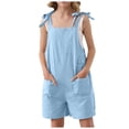 thumbnail image 1 of MIASHUI Rompers for Girls Casual Summer Jumpsuits Adjustable Strap Romper Baggy Overalls,Light Blue,10-11 Years, 1 of 4