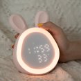 thumbnail image 4 of Alarm Clock with Night Light Rechargeable Sleeping Decoration Sleeping Alarm Morning Digital Display Animal Decoration Bedside Electronic Cordless Pink, 4 of 7