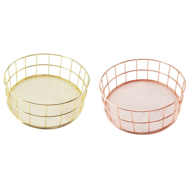 Ruiboury Luxury Cosmetics Storage Basket With Good Ventilation Modern Style And Scratch-Proof Coating Books Gold