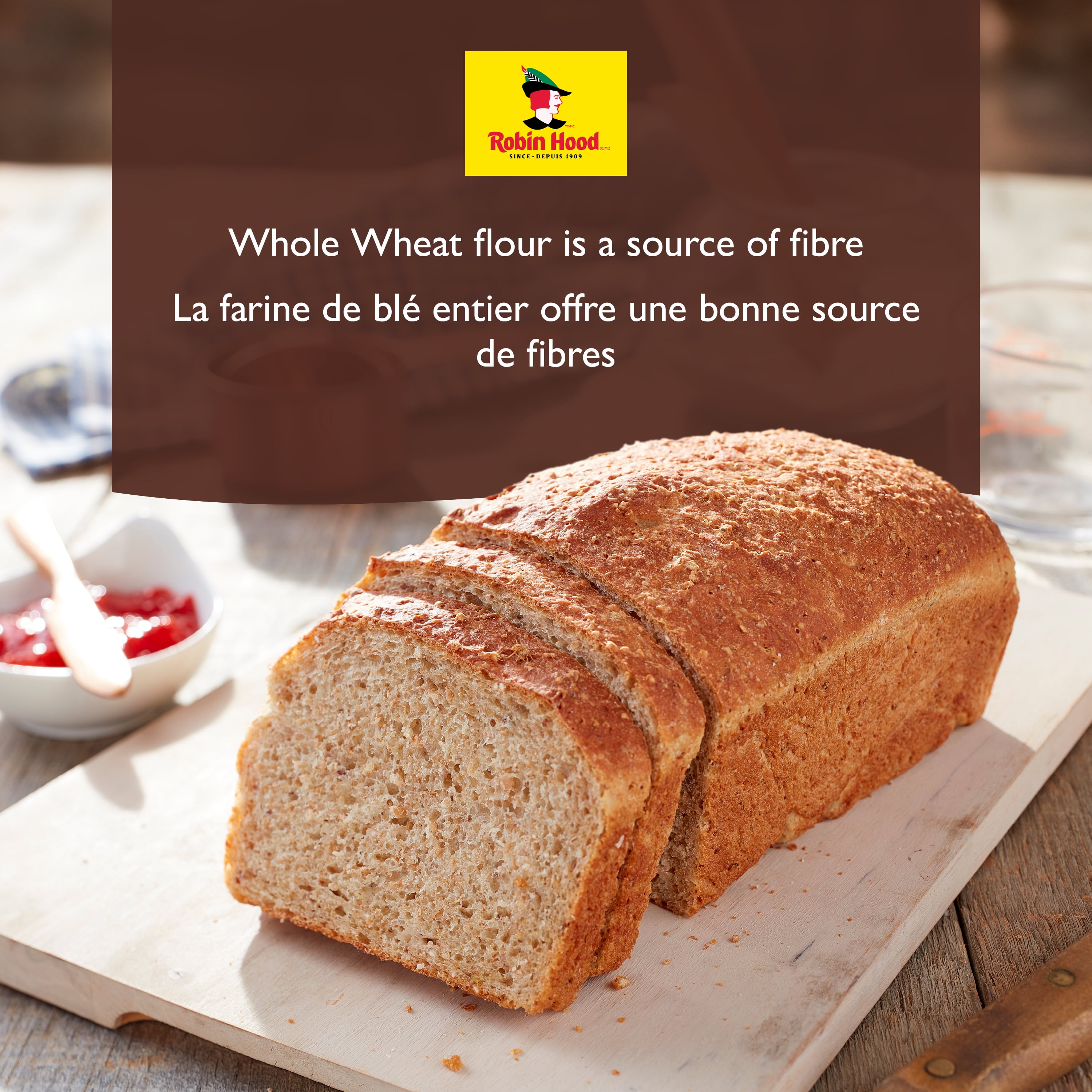 Robin Hood Best for Bread Whole Wheat Flour, Made with 100% Canadian Wheat, 5kg