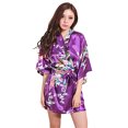 thumbnail image 1 of Coofit Womens Sleep Robe Half Sleeve Lounge Robe Night Sleepwear with Belt for Summer, 1 of 6