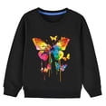 thumbnail image 4 of Zwiiyzr 2025 Chandail Molletonné à Col Rond pour Tout-Petits Enfants Bébés Garçons Filles, Haut Uni, Vêtements d'Automne Hiver 2-10 Ans Noir, 4 of 5
