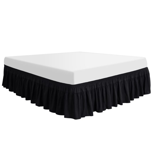 Unique Bargains Polyester Bed Skirt Durable 16 Inch Drop Easy Fit Wrinkle, Elastic Dust Ruffles Bedskirts