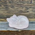 thumbnail image 2 of Natural Quartz Crystal Sleeping Cat Decoration Crystal Cat Sleeping Statue 2 Inch Opal Cat Crystal Statue Statue For Home Meditation, 2 of 9