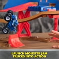 thumbnail image 4 of Monster Jam, Supercharge Speedway Playset, Megalodon and El Toro Loco Die-Cast Monster Trucks, Light Up World Finals Track Kids Toys for Boys Ages 3+, 4 of 7