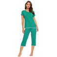 thumbnail image 4 of MINTLIMIT Ensembles de Pyjama Unis pour Femmes, Hauts à Manches Courtes et Pantalons Capri, 4 of 5
