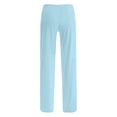 thumbnail image 5 of ohmzyzo Womens Summer Fashion Solid Casual Elastic Waist Drawstring Long Pants, 5 of 5