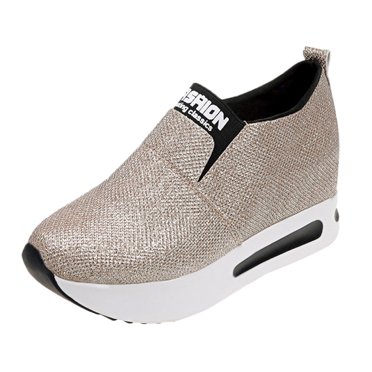 LSLJS Chaussures Plates à Semelle Épaisse pour Femmes, à Enfiler, Cheville, Décontractées, Plateforme, Chaussures de Sport, Espadrilles pour Femmes