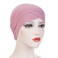 thumbnail image 2 of CEHVOM Women Solid India Hat Muslim Ruffle Cancer Chemo Beanie Turban Wrap Scarf Cap, 2 of 2