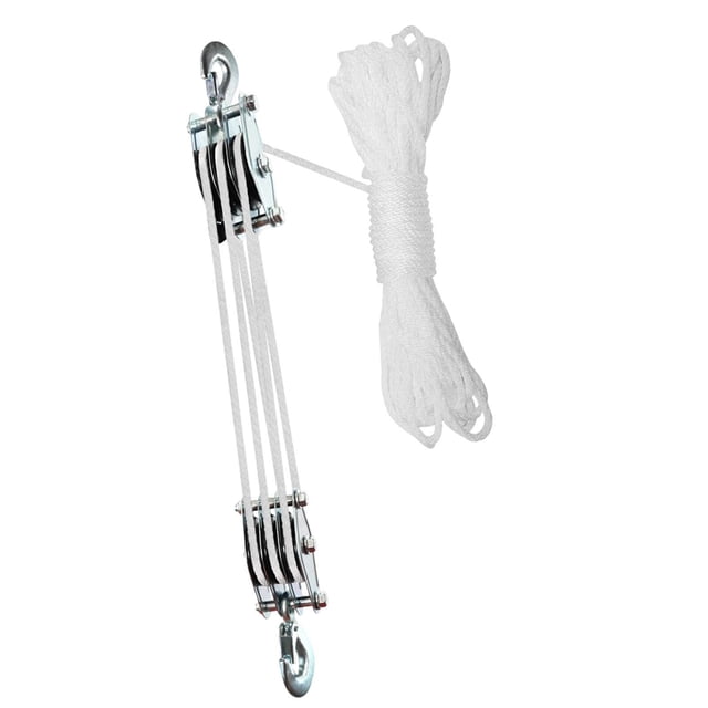 Abbracc Rope Pulley Hoist for Heavy Lifting Block and Tackle Pulley System 15 m Rope