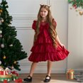 thumbnail image 2 of WEAIXIMIUNG Robes de Fête pour Filles Taille 18 Robes de Noël à Manches Courtes Broderie Dentelle Volants Robe de Soirée Robe de Mariage, 2 of 9