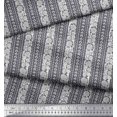 thumbnail image 2 of Soimoi Polyester Crepe Fabric Leaves & Floral Block Print Fabric by The Yard 52 Inch Wide, 2 of 3