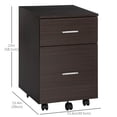 thumbnail image 3 of Vinsetto Mobile File Cabinet, 2-Drawer Filing Cabinet with Wheels, Brwon, 3 of 10