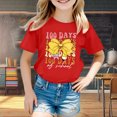 thumbnail image 2 of PMVFHDE T-Shirts pour Filles Décontractés Hauts pour Fille Hauts pour Fille Été Hauts à Manches Courtes pour Filles Hauts pour Filles Mode Enfants Décontractée Imprimé Col Rond Ample T-Shirt à Manches Courtes Haut Rouge,12-13 Ans, 2 of 5