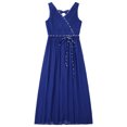 thumbnail image 3 of YUUMIN Robe de Fête Élégante en Mousseline Perlée pour Fille Sans Manches Froncée à Col en V Robe de Demoiselle d'Honneur Bleu 6, 3 of 5
