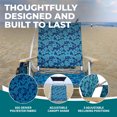 thumbnail image 4 of Bliss Hammocks Folding Beach Chair, Backpack Recliner with Canopy, Blue Flower, 4 of 13
