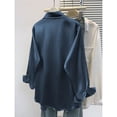 thumbnail image 5 of RXMEKW Blouses pour Femmes Décontractées, Mode Unie Décontractée à Manches Longues Cardigan Ample pour Dames Blouse Veste en Denim, 5 of 5