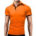 thumbnail image 1 of BOBOGOJP Mens Knit Polo Shirts Short Sleeve Performance Moisture Wicking Polo Shirts for Men (Orange,5XL), 1 of 4
