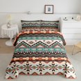 thumbnail image 1 of Erosebridal Tribal Aztec Bedding King Comforter Set, Bohomian Hippie Down Comforter, Triangle Geometric Decor, Reversible, 1 of 7