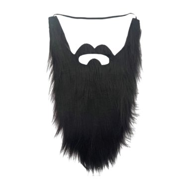 Shengyu Barbe Élastique Amusante et Originale du Père Noël, Barbe de Fête Poilue et Douce pour Hommes et Enfants, Bal, Costume de Performance de Festival Noir
