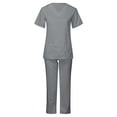 thumbnail image 1 of Penkiiy Women's Short Sleeve V-Neck Scrub Set, Gray, 1 of 6