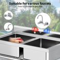 thumbnail image 4 of EDTara Évier Utilitaire en Acier Inoxydable, Évier à Lessive Autoportant à Double Bol pour Restaurant Commercial, Certifié NSF, Ensemble d'Éviers en Acier Inoxydable pour Camping Extérieur pour Garage, Restaurant, Cour Arrière (36 Po), 4 of 8