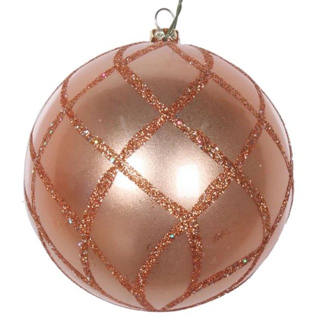 Vickerman MT198058D Ornement en Filet Pailleté Or Rose 4 Pouces - 3 par Sac