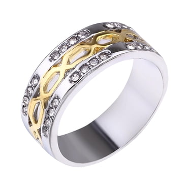 TIMIFIS Bagues Bagues de Phalange Superposables Unisexe Bague en Acier Inoxydable avec Cristal pour Hommes et Femmes Bague de Couple Mode Bagues pour Femmes;Adolescentes;Homme Été