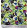 thumbnail image 1 of Soimoi Velvet Fabric Floral & Cock Watercolor Decor Fabric Printed Yard 58 Inch Wide, 1 of 3