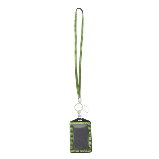 Porte-badge d'Identité Bling Vertical Fournitures de Bureau pour Pièce d'Identité avec Sangle de Cou Vert Pâle