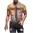 thumbnail image 2 of Qertyioot T-shirt à Manches Courtes Imprimé pour Hommes Col Rond Mode Décontractée Manches Courtes Liquidation, 2 of 5