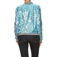 thumbnail image 2 of Veste à Fermeture Éclair devant à Paillettes à Manches Longues pour Femmes, Poignets Côtelés, Hauts d'Extérieur à Manches Longues, 2 of 5