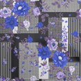 thumbnail image 1 of oneOone Rayon Blue Fabric Asian Floral With Geometrical Texture Craft Projects Decor Fabric Printed By The Yard 56 Inch Wide, 1 of 4