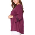 thumbnail image 4 of GRACE & GRANDEUR Hauts Décontractés Unis à Manches Raglan pour Femmes Grande Taille de la Saint-Patrick Violet 4X, 4 of 7