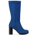 thumbnail image 3 of Unique Bargains Women's Mid-calf Block Heel Boots, 3 of 7